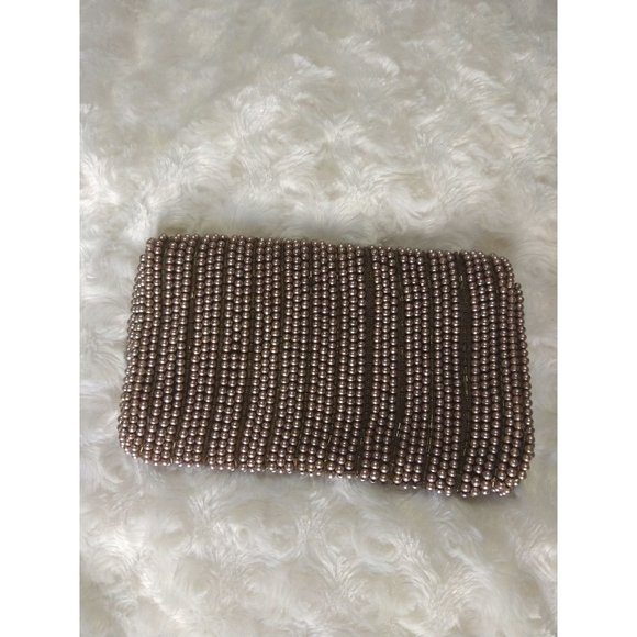 Vintage Beaded Clutch Garay Made in Japan Light Brown - Picture 5 of 5